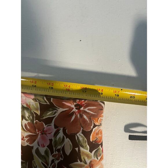 Cato Floral Mini Skirt Brown Pink Ruffle Hem Cotton Blend Size 18 Fairy Cottage - Picture 7 of 10